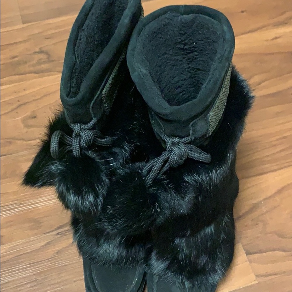 NEW ! Black Coach Maryann Suede & Rabbit Furr Boots - Picture 5 of 6